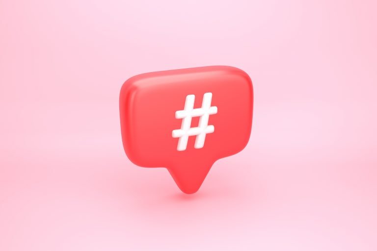 Red Balloon with Hashtag